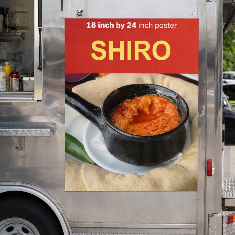 Shiro Vinyl Decal Window Sticker for Ethiopian Restaurant and Food Truck  (24" x 18")