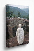 Ethiopian Priest Overlooking Lalibila Church Canvas Print