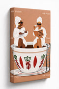 Ethiopian Woman Taking a Bath Drinking Coffee canvas print