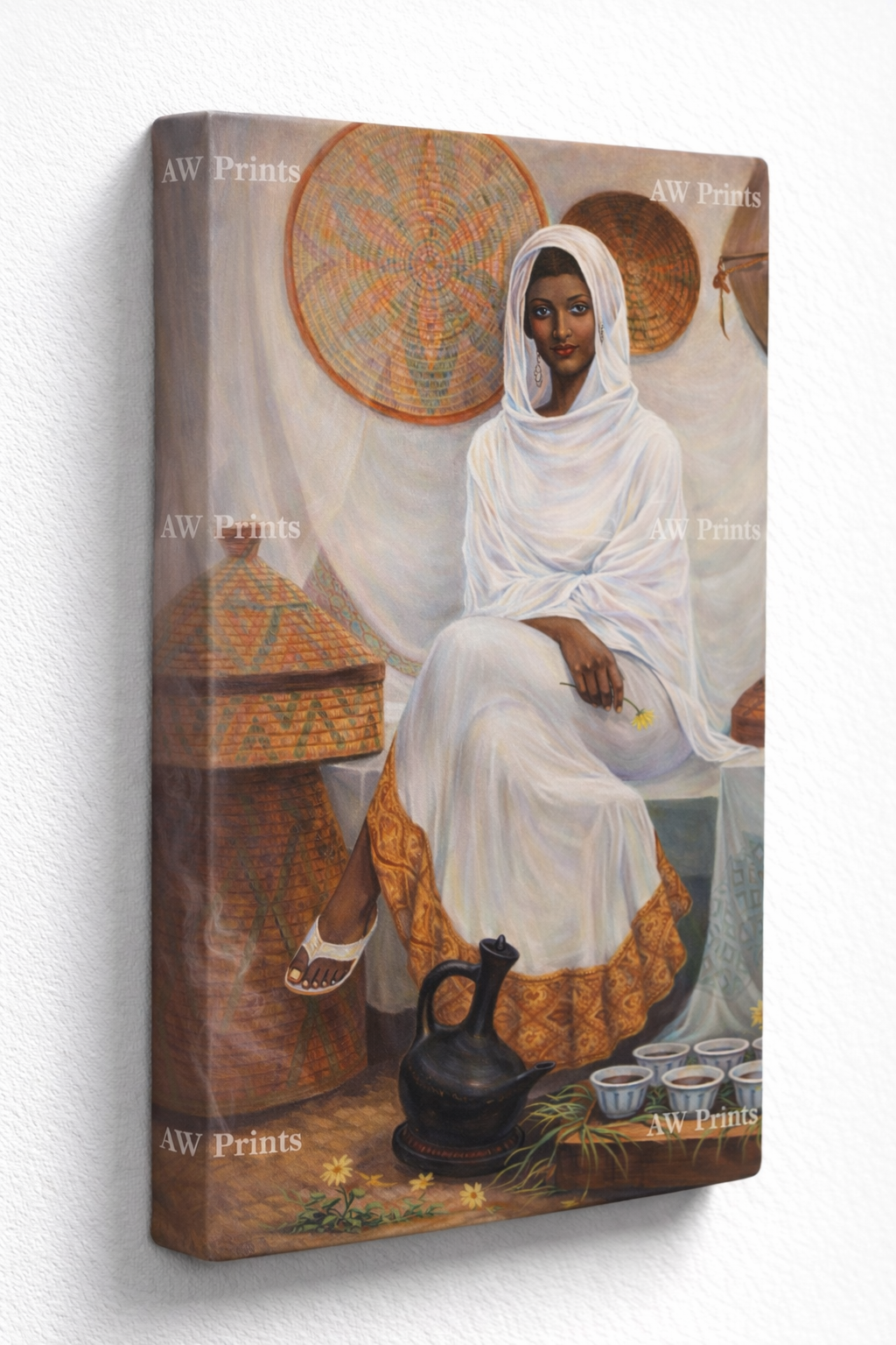Elegant Ethiopian Woman in Traditional Attire Canvas Print