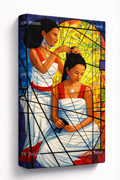 Ethiopian Woman Breading Hair Canvas Art