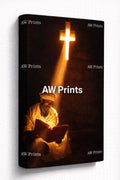 Ethiopian Priest reading Under Divine light Canvas Print