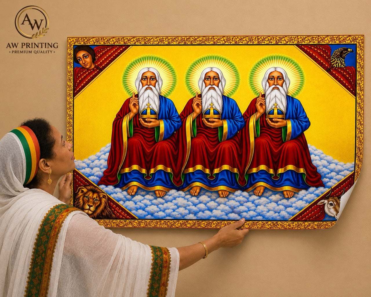 Adhesive Ethiopian ስዕለ አድኖ Poster