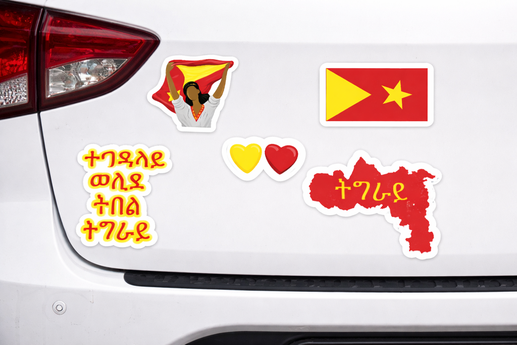 Tigray Theme Stickers for Laptop and Car