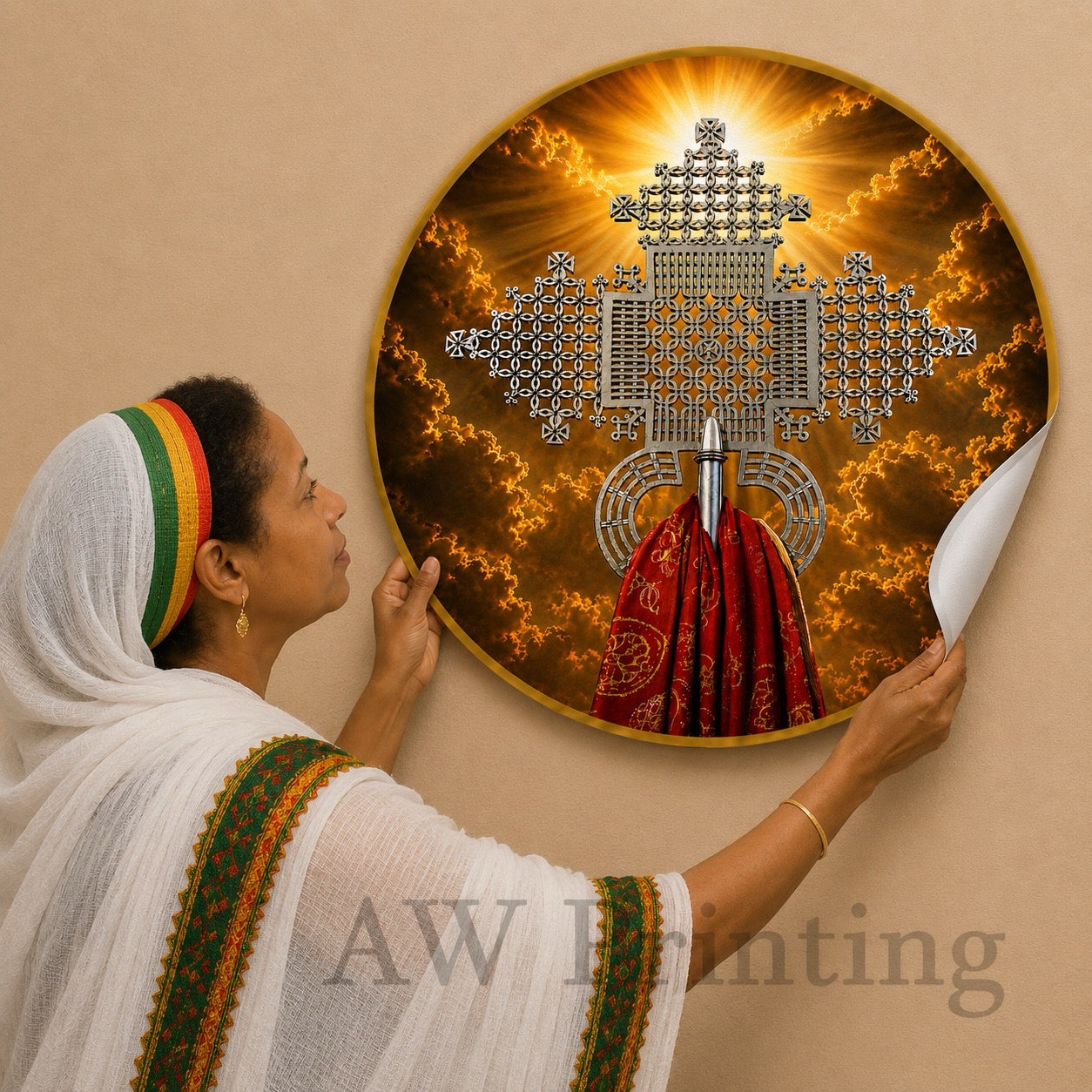 Adhesive Ethiopian ስዕለ አድኖ Poster