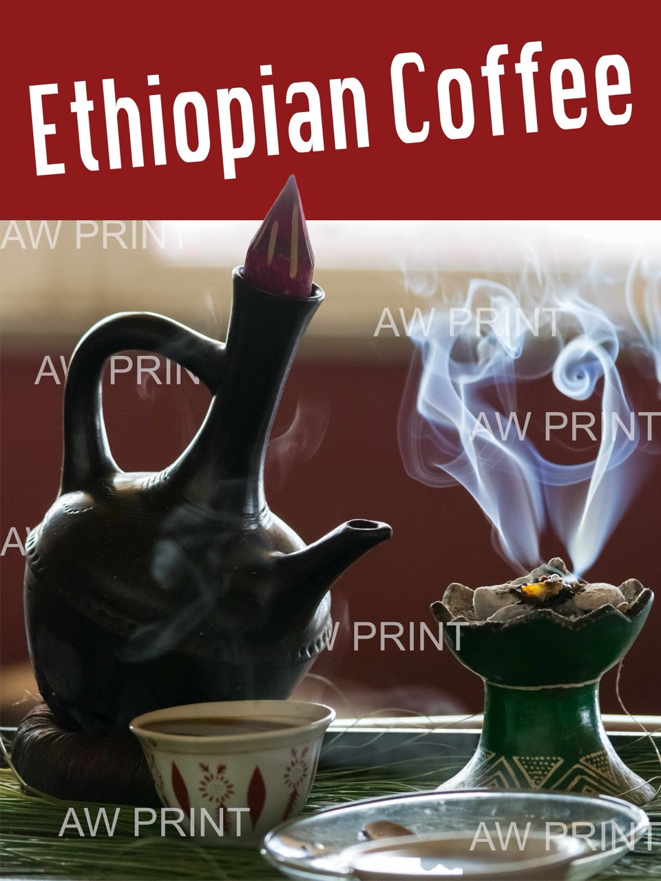 Restaurant Poster "Ethiopian Coffee" 18 in x 24in