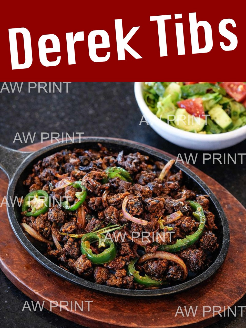 Ethiopian Restaurant Poster Derek Tibs 18inx24in