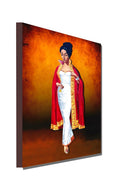 Ethiopian lady with red coat on Canvas Print