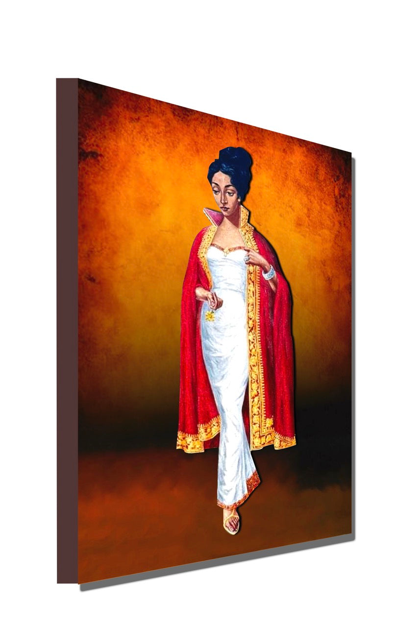 Ethiopian lady with red coat on Canvas Print  20x30 inch