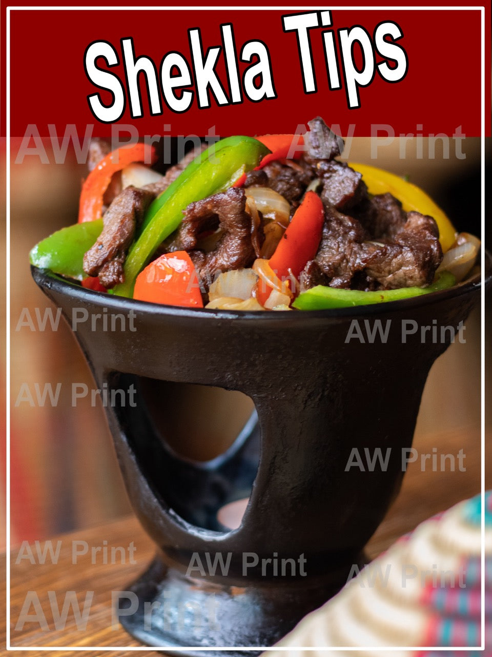 Shekla Tibs Vinyl Decal Window Sticker for Ethiopian Restaurant and Food Truck  (24" x 18")